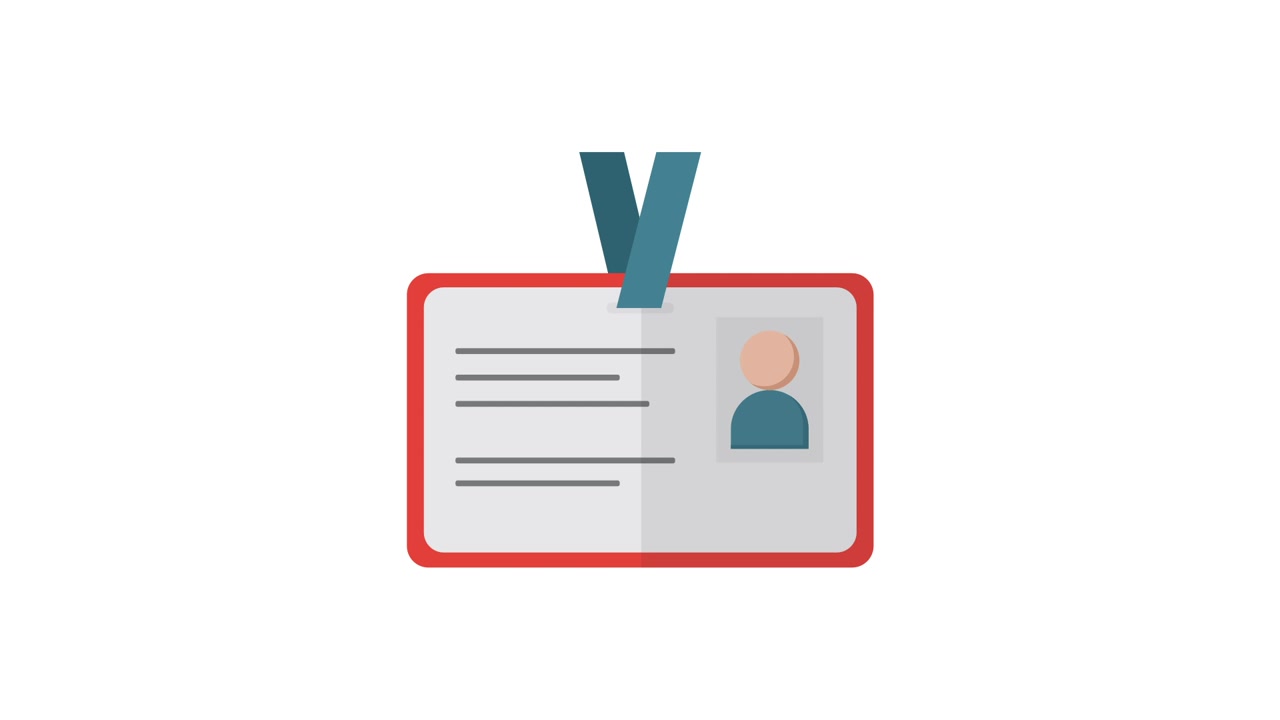 Animated ID Card with User Profile Details and Lanyard