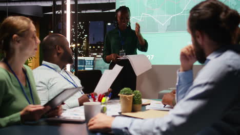business associates examining key performance indicators within the enterprise