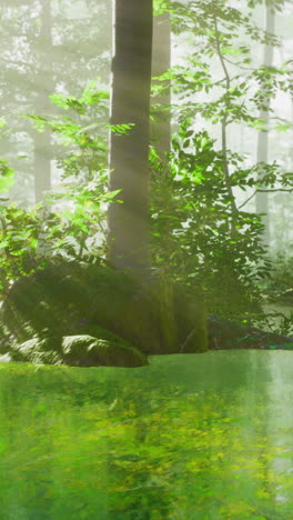 illuminating green waters and vibrant foliage a tranquil