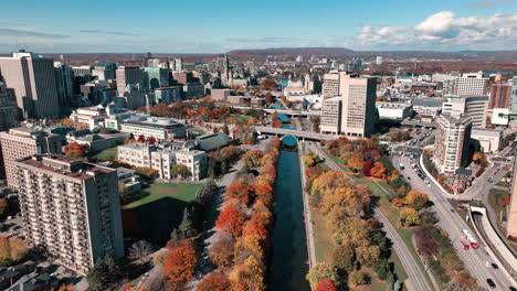 ottawa autumn skyline aerial rideau canal