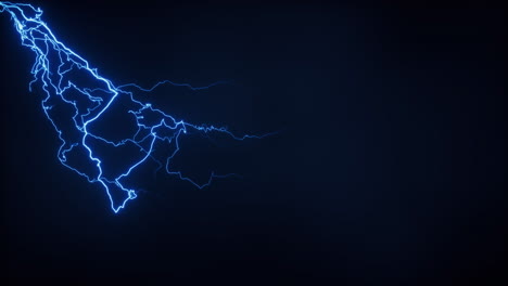 blue lightning with dark background, 3d rendering.