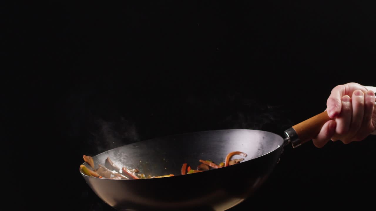 Chef Cooking with a Wok