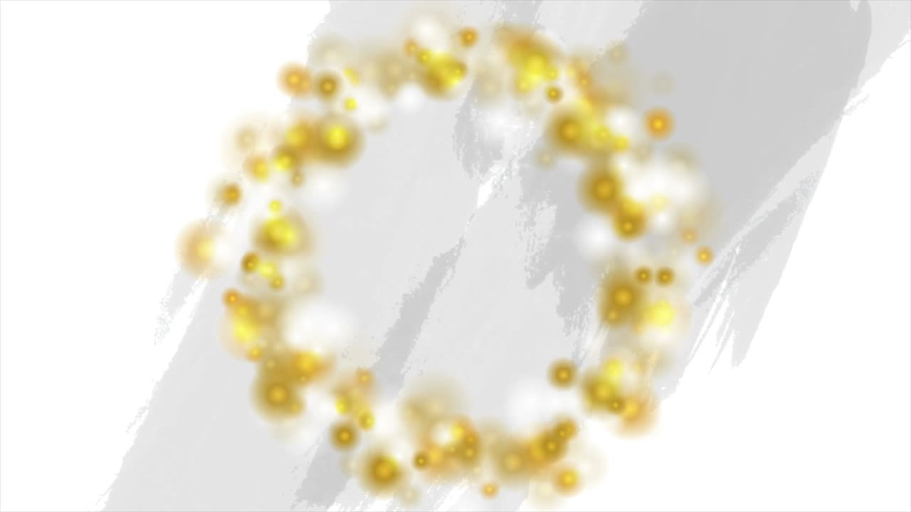 회색 그런지 배경에 황금색 반이는 보케 서클 비디오 애니메이션