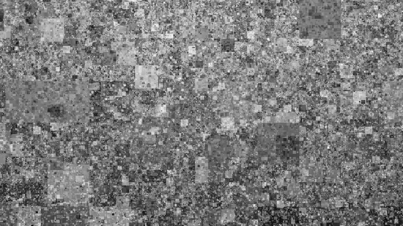 Digital noise pattern, grayscale pixelated background, abstract data visual, static interference, electronic glitch aesthetic for motion graphics