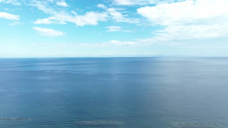 side traveling shot on a sunny day of katerini platamonas greece sea.