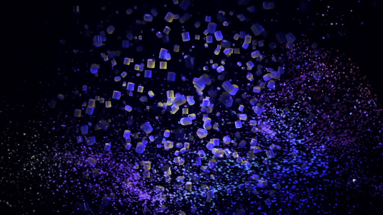 추상적인 3d 기하학적 모양과 반이는 색상