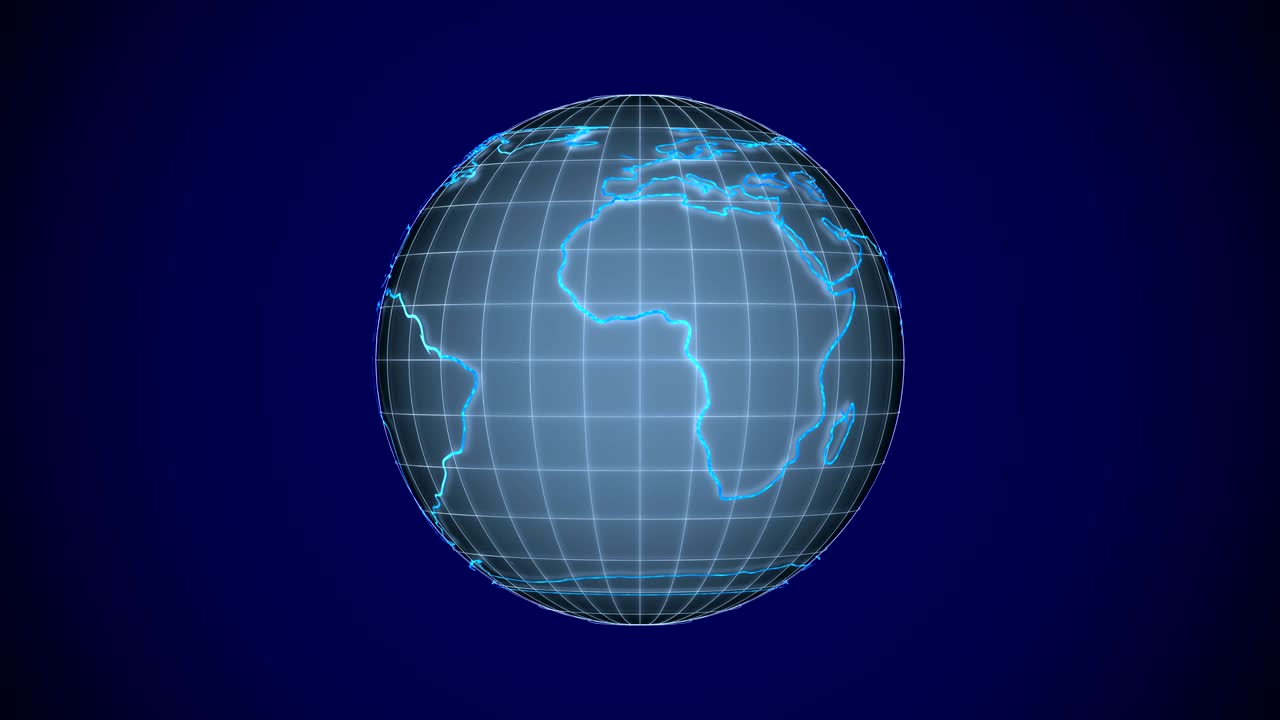 globo en fondo azul. renderizado en 3d aislado