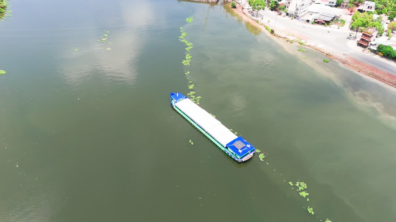 Aerial View Circle close of the Boat in Binh Duong.