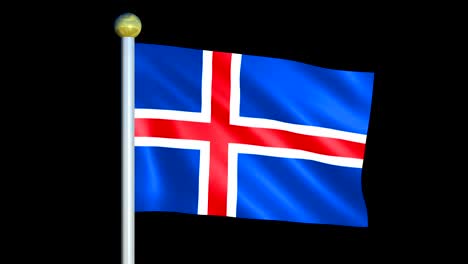 large looping animated flag of iceland