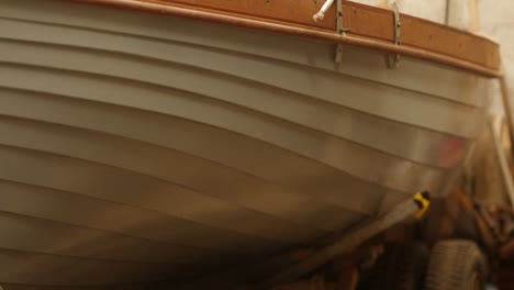 traditional boatbuilding: planked wooden hull detail