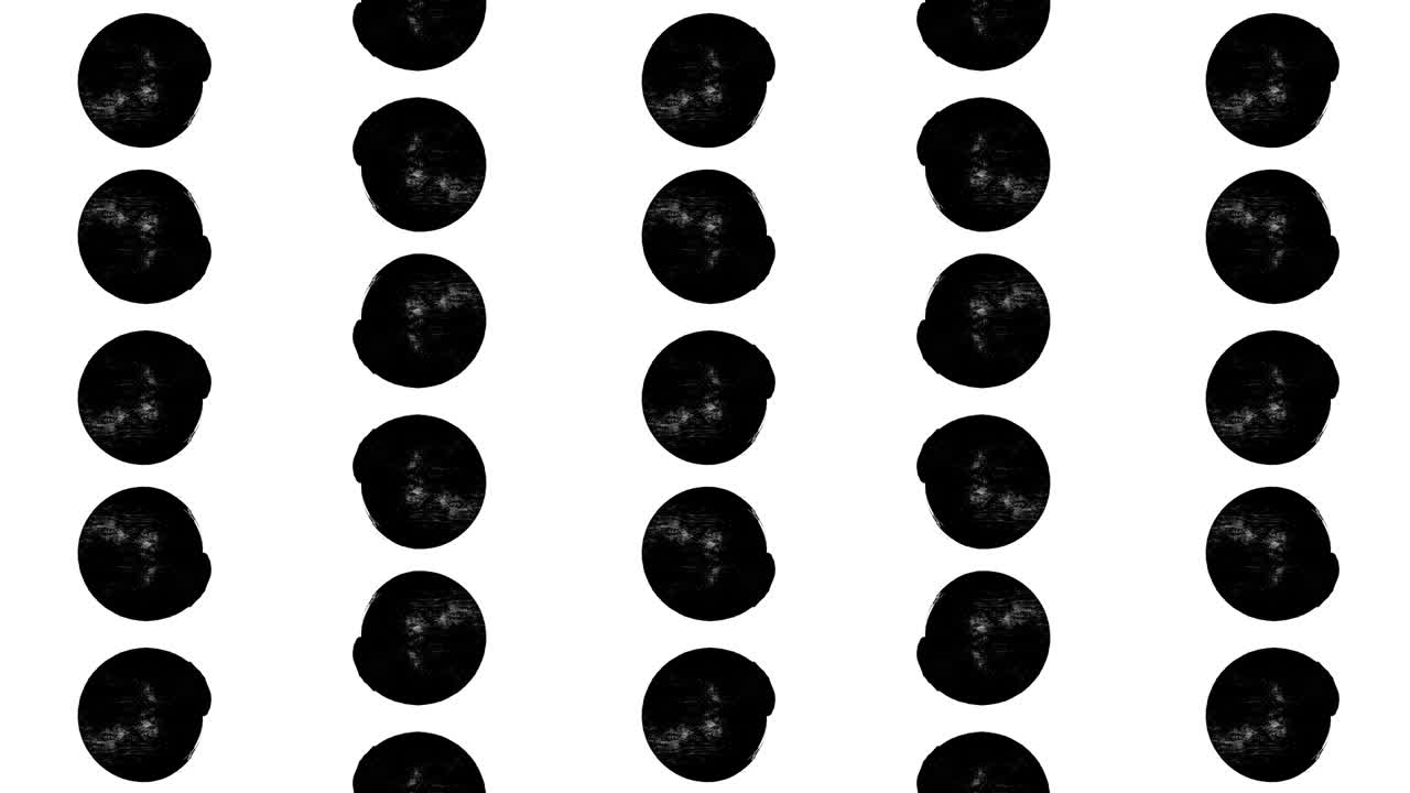 추상적인 그룬지, 색 바탕에 은 단색 원 모양, 트렌디한 빈티지 스 모션 스타일의 손상된 동적 요소, 디자인 배너, 스프를 위한 원활한 루프 애니메이션.