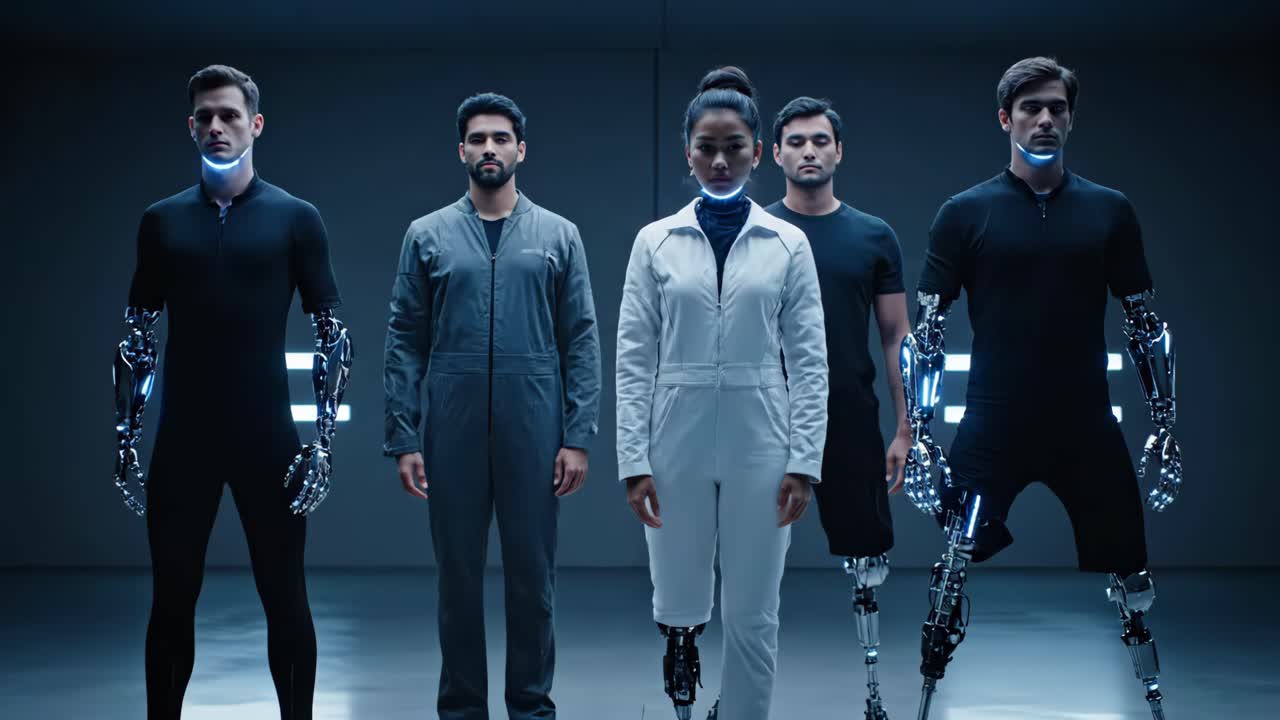 Group of Cyborgs Dancing