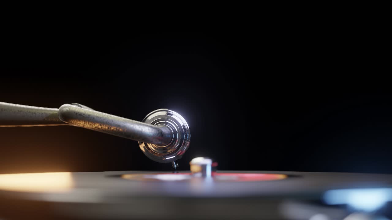 빈티지 그라모폰 비닐 레코드 스니핑 원활한 루프