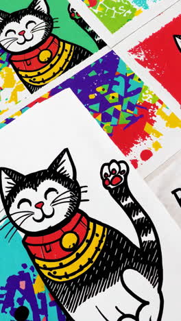 colorful pop art cat illustrations collection