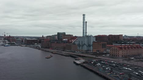 toma aérea de la ciudad de gotemburgo, suecia durante el día nublado
