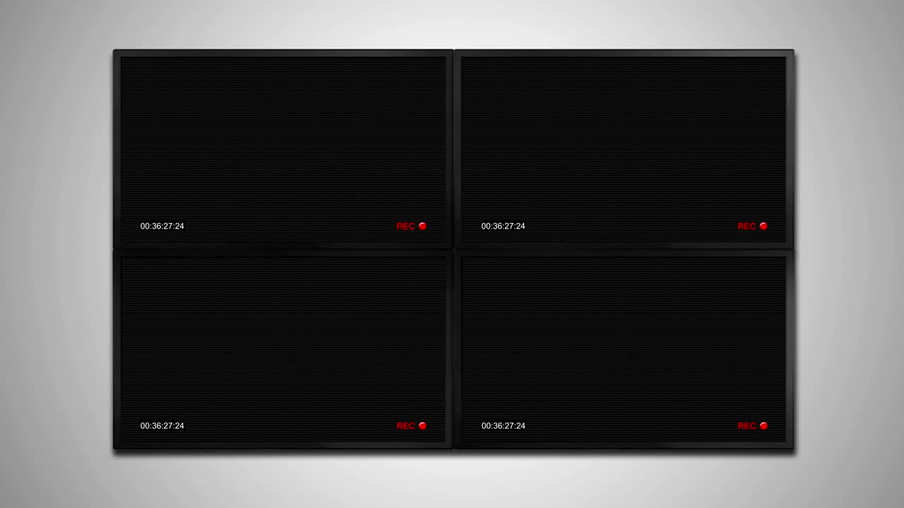 비디오 보안을 위해 tv 벽에 cctv 모니터 디스플레이