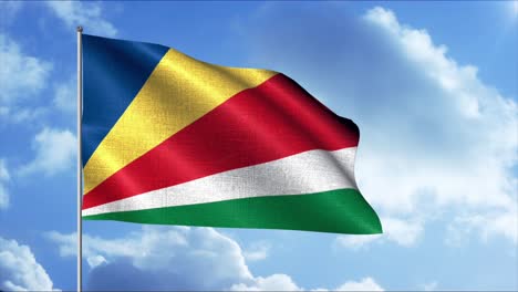 Seychelles Flag Waving in the Wind