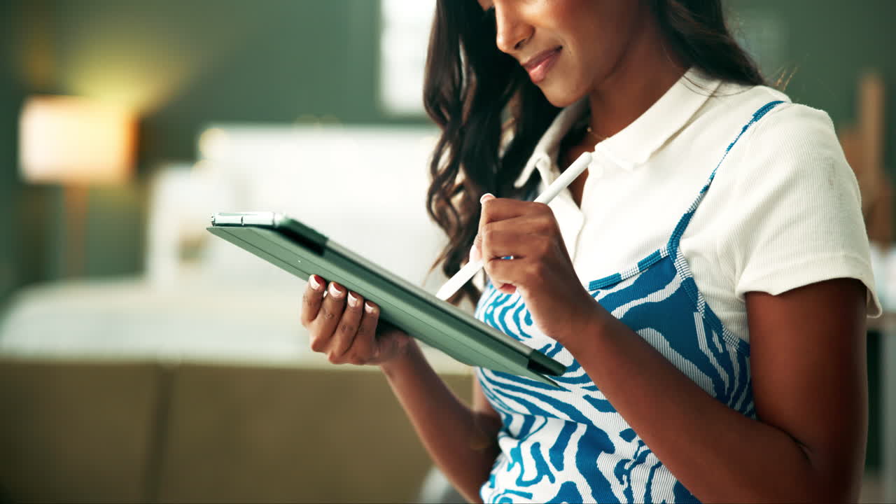 Woman using digital tablet