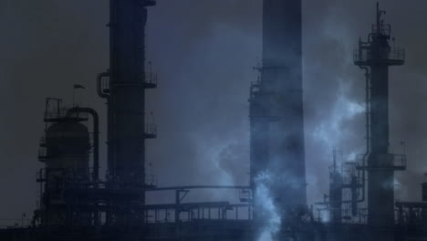 el trueno y la fábrica por la noche