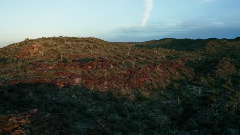 drone shot over the south mountain park preserve in phoenix, arizona