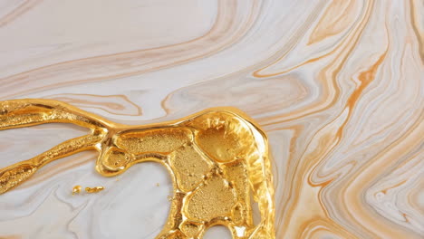 abstract gold and white marble texture with molten gold spills
