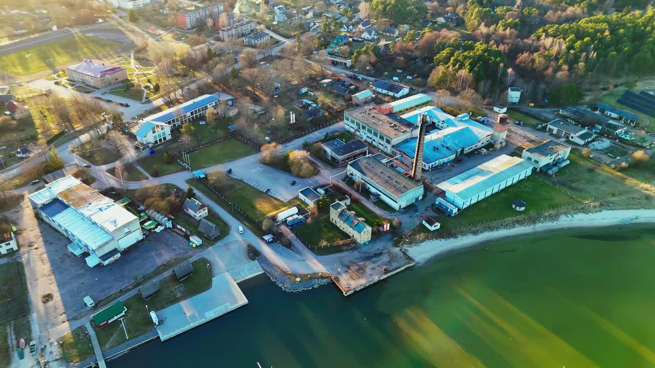 Small village in Mangaļsala, Latvia, drone shot