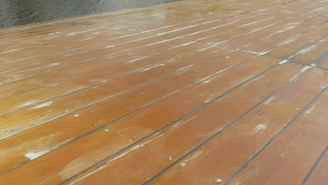 planked wheelhouse cabin roof of boat