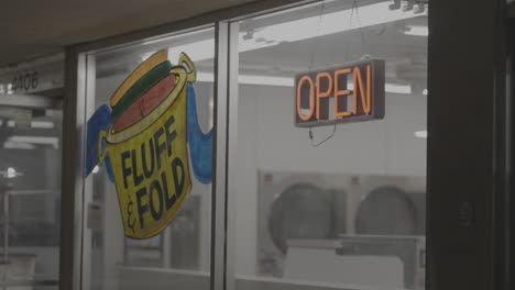 close up shot of the empty laundromat named