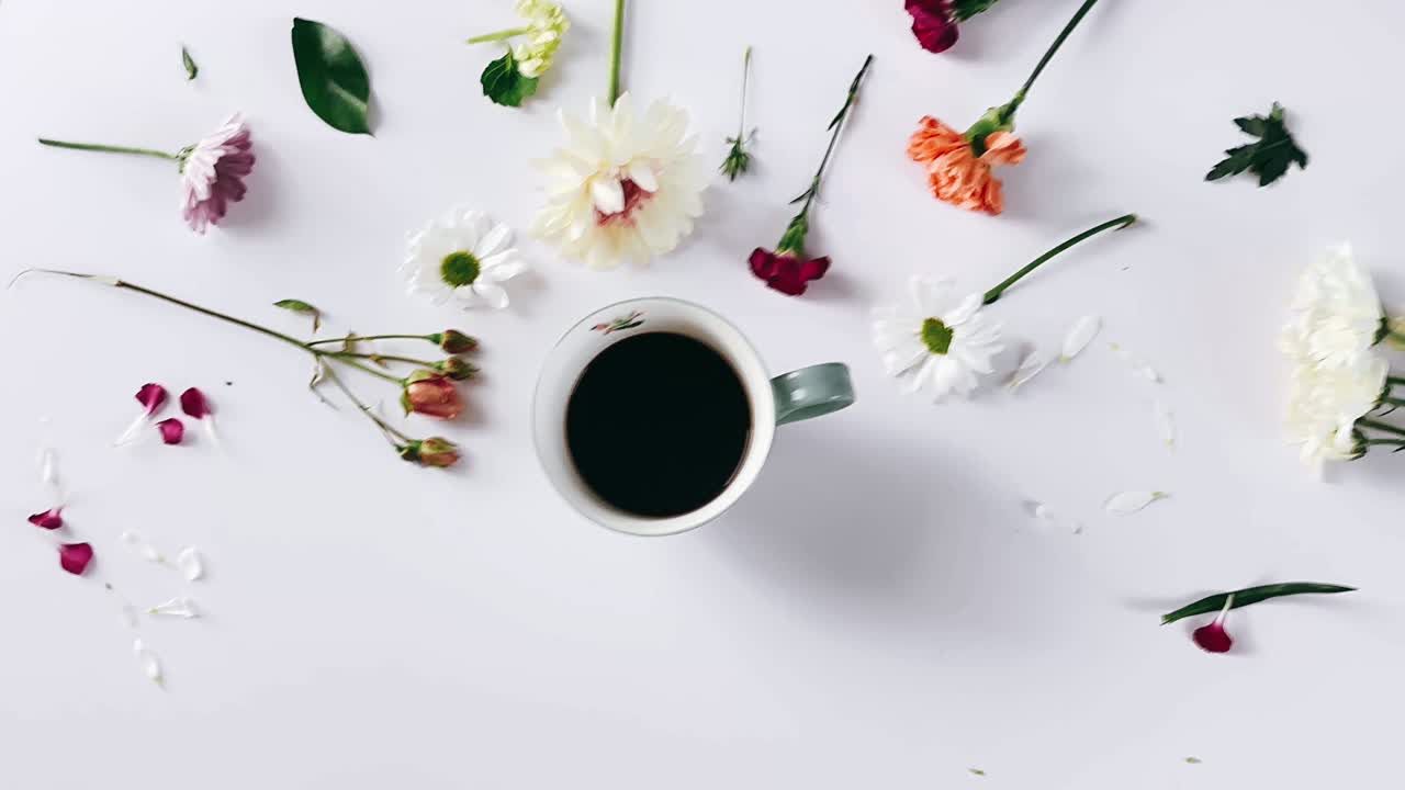 Coffee and Flowers Arrangement