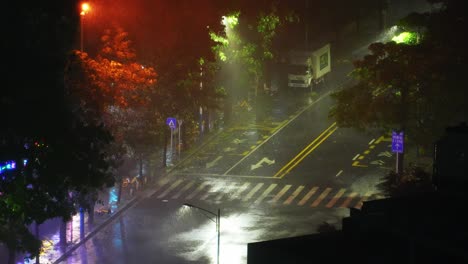 impresionantes imágenes en hd de las calles de la ciudad de shenzhen, china durante la temporada de tifones