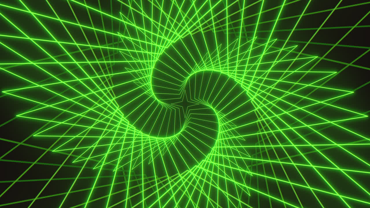 Spiraling green lines create captivating vortex pattern