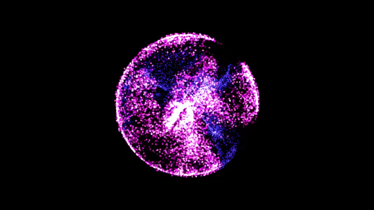 Glowing glitter circular sparkle effect animation isolated on black background