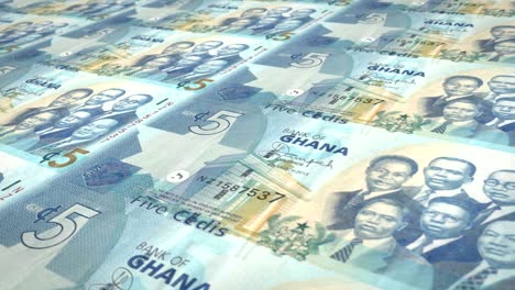 banknoten von fünf ghanaischen cedis von ghana, bargeld, schleife