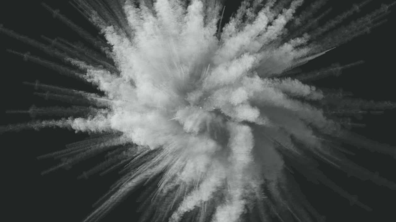 파우더의 단색 폭발의 애니메이션.