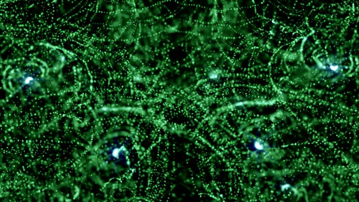 Green Intro Glittering particles sparkle seamless