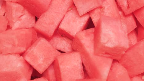 cubes of fresh watermelon in a serving bowl