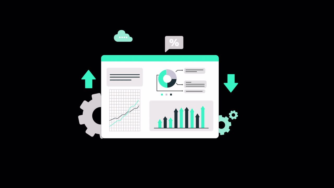 Animated Illustration of Data Analytics Dashboard