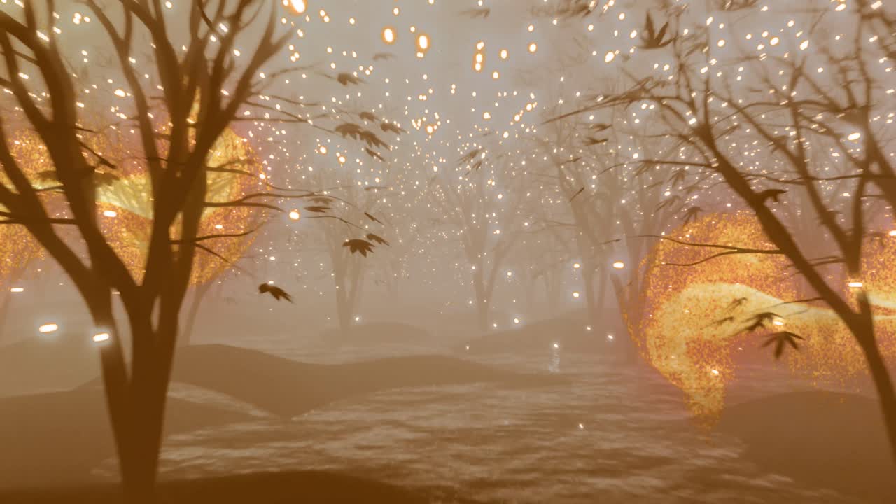 나무 위에 떨어지는 빛의 반점의 애니메이션