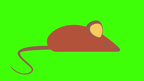 animation of a mouse icon on a green screen