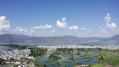 fields and villages in dali, yunnan, china.