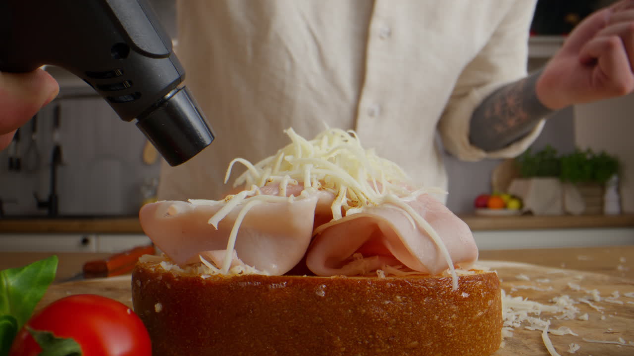 Making a Grilled Ham and Cheese Sandwich