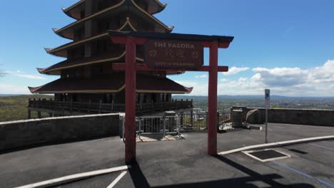 the reading pagoda overlooking the city of reading, pennsylvania
