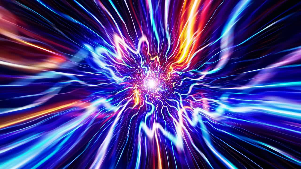 Vivid Abstract Neon Light Burst Effect