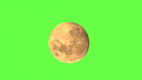 Full-Moon-Time-Lapse-On-Green-Screen-Background,-Lunar-Moonset