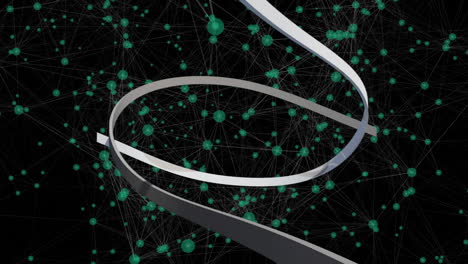 Animation of lines and network of connections on black background
