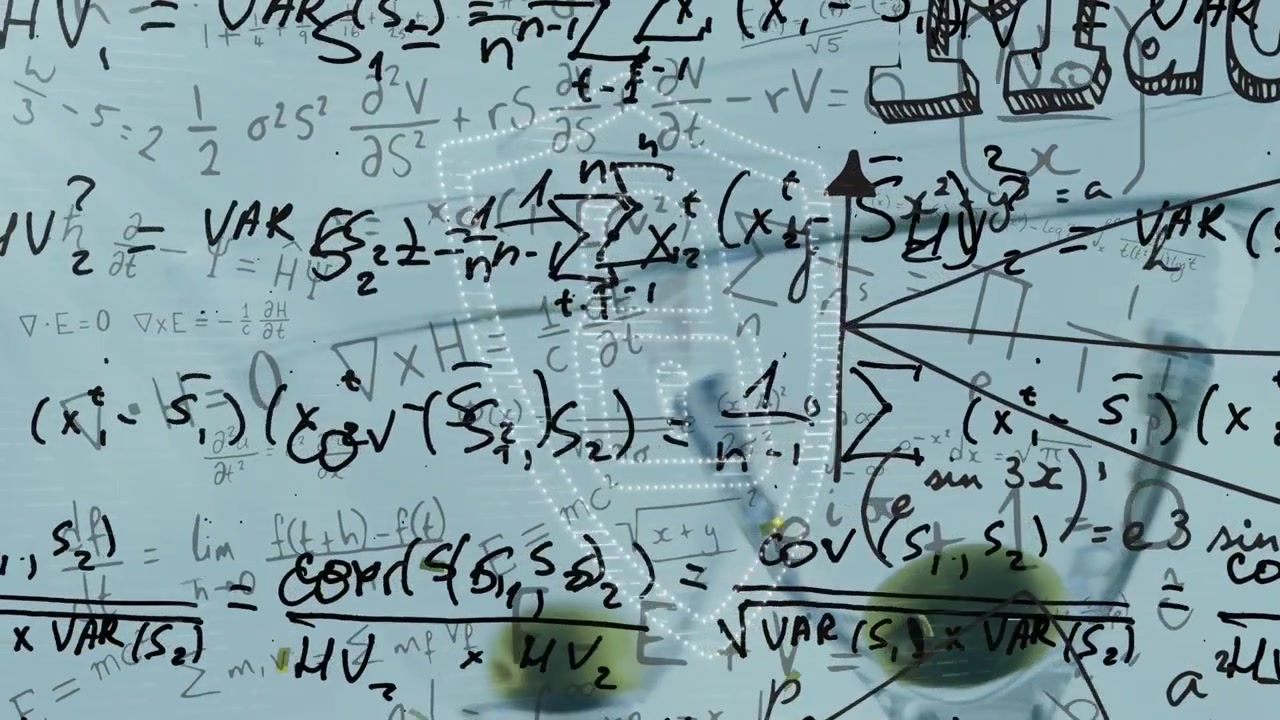 Animation of golden confetti, security padlock icon and mathematical equations over cocktail glasses