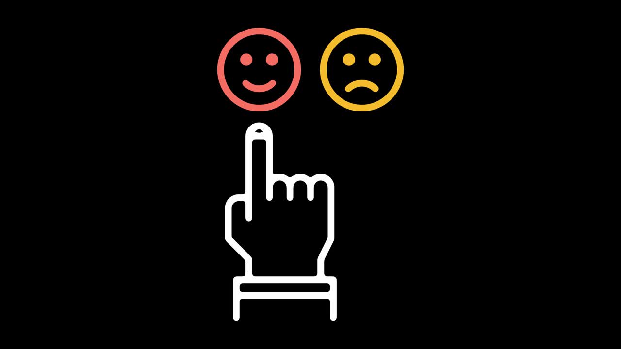 고객 만족도 라인 아이콘 애니메이션 (alpha)