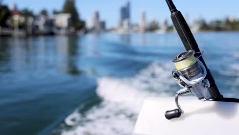 fishing rod on boat in gold coast waters