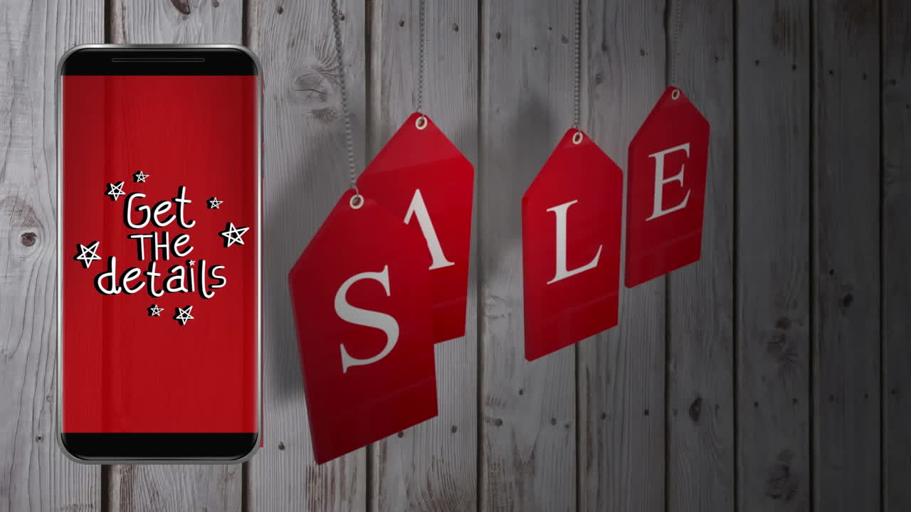 단어 판매의 애니메이션과 스마트 폰의 화면에서  ⁇ 박이는 세부 사항을 얻을