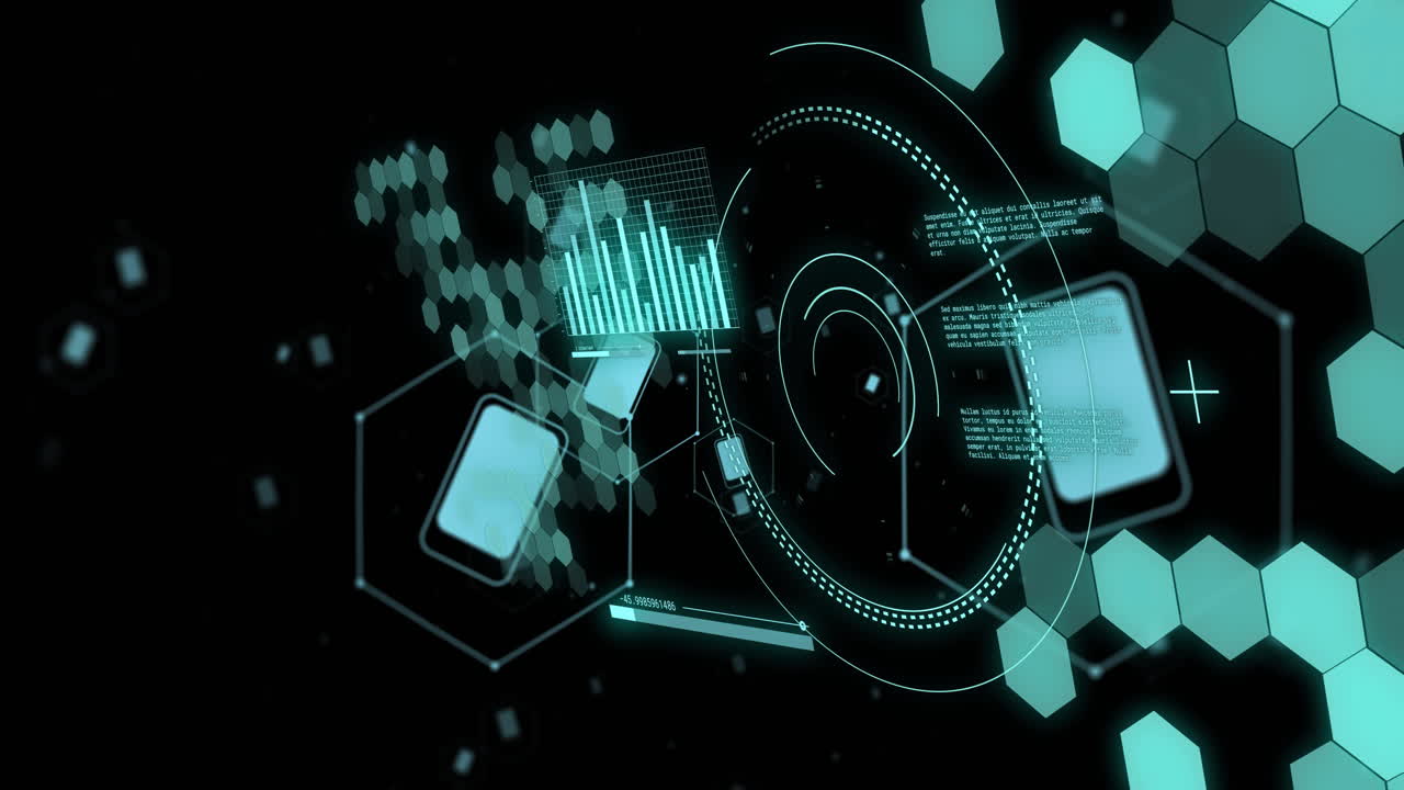 검은 바탕에 대한 스 ⁇ 과 과학 데이터 처리의 애니메이션